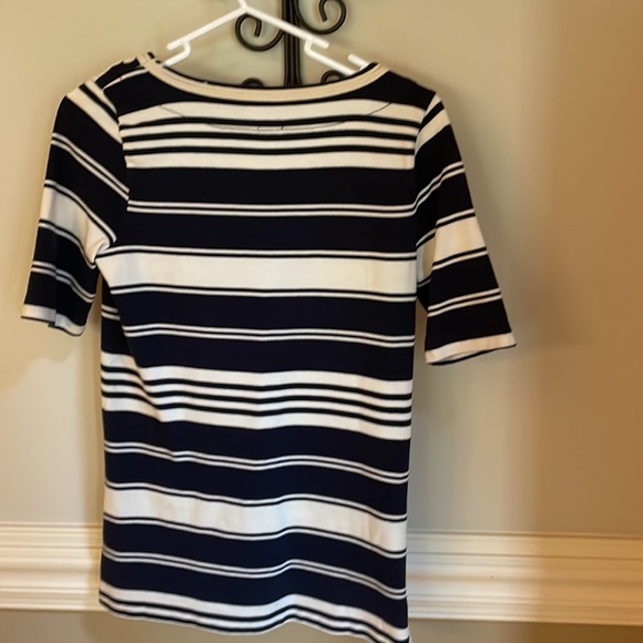 J.Crew top with detailed collar size XXS navy abs white - Picture 6 of 8